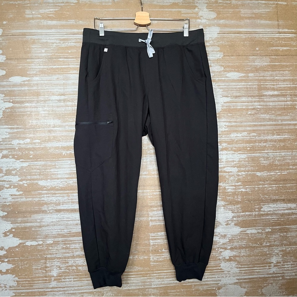 Figs Zamora Jogger Scrub Pants Black Womens Large Petite